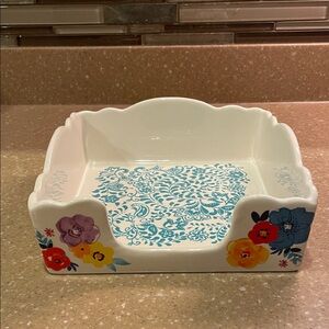 The Pioneer Woman Flea Market Floral Square Stoneware Napkin Holder
